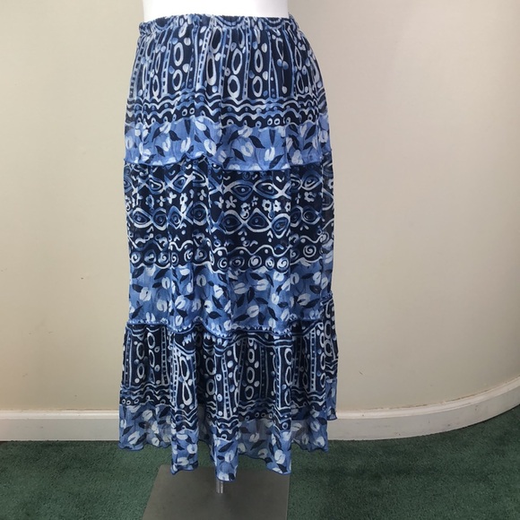 Vintage Tiered Skirt Batik Print - Picture 5 of 7